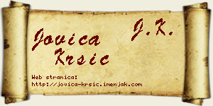 Jovica Kršić vizit kartica